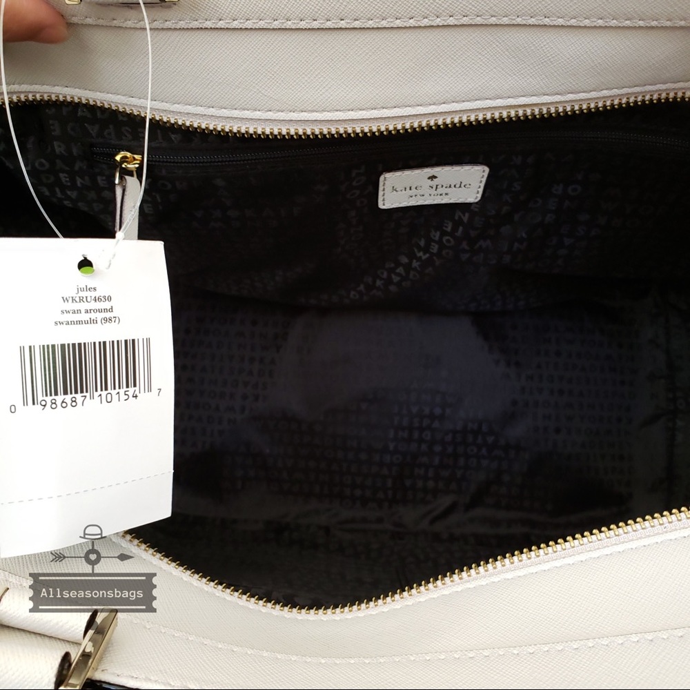 NWT Kate spade NY swan around Jules tote black bag - Picture 7 of 8